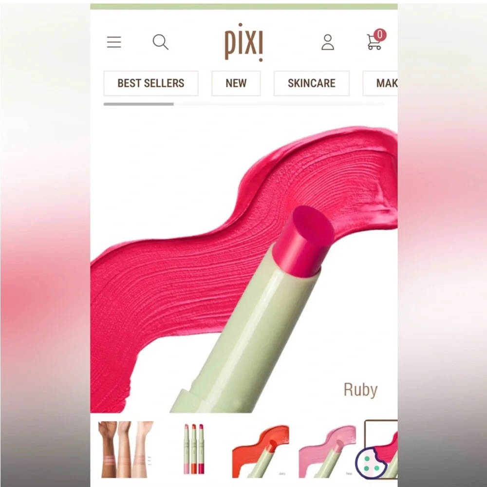 Pixi by Petra Lip Glow in Ruby Tinted Lip Balm 1.5g NEW